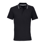 Polo unissexo de algodão com risca em contraste 200g/m² SOL'S PALERMO cor branco/preto quarta vista