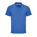 Polo unissexo de algodão com risca em contraste 200g/m² SOL'S PALERMO cor azul real