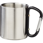 Caneca térmica de parede dupla com mosquetão integrado 200ml cor preto
