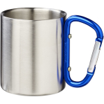 Caneca térmica de parede dupla com mosquetão integrado 200ml cor azul