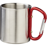 Caneca térmica de parede dupla com mosquetão integrado 200ml cor vermelho