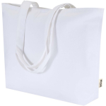 Saco tote de algodão com fecho e asas compridas 320 g/m2 cor branco segunda vista