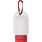 Creme solar FPS 30 com mosquetão integrado e aroma de baunilha 30ml cor vermelho segunda vista frontal