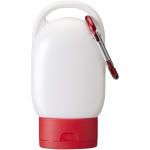 Creme solar FPS 30 com mosquetão integrado e aroma de baunilha 30ml cor vermelho terceira vista frontal