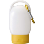 Creme solar FPS 30 com mosquetão integrado e aroma de baunilha 30ml cor amarelo terceira vista frontal