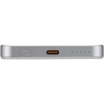 Power bank magnética compacta com carregamento sem fios 5.000 mAh cor prateado vista detalhe 1