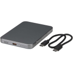 Power bank magnética compacta com carregamento sem fios 5.000 mAh cor prateado brilhante segunda vista