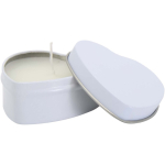 Vela em lata em forma de coração com aroma a baunilha 40g cor branco