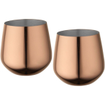 Conjunto 2 canecas em aço inoxidável com acabamento em ouro rosa 540ml cor cor-de-rosa