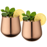 Conjunto 2 canecas em aço inoxidável com acabamento em ouro rosa 540ml cor cor-de-rosa segunda vista