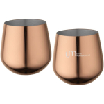 Conjunto 2 canecas em aço inoxidável com acabamento em ouro rosa 540ml cor cor-de-rosa vista impressa logo 2
