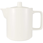 Bule com duas chávenas de cerâmica para serviço de chá 600ml cor branco segunda vista frontal