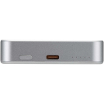 Carregador portátil magnético em alumínio reciclado 10.000 mAh cor prateado vista detalhe 1