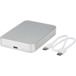 Carregador portátil magnético em alumínio reciclado 10.000 mAh cor prateado segunda vista