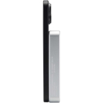 Carregador portátil magnético em alumínio reciclado 10.000 mAh cor prateado vista lateral