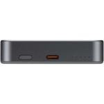 Carregador portátil magnético em alumínio reciclado 10.000 mAh cor prateado brilhante vista detalhe 1