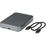 Carregador portátil magnético em alumínio reciclado 10.000 mAh cor prateado brilhante segunda vista