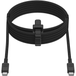 Cabo USB-C em nylon trançado com carregamento rápido Xtorm 100W cor preto terceira vista frontal