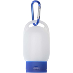 Gel para as mãos portátil com mosquetão e aroma cítrico 30ml cor azul segunda vista frontal