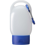 Gel para as mãos portátil com mosquetão e aroma cítrico 30ml cor azul terceira vista frontal