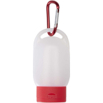 Gel para as mãos portátil com mosquetão e aroma cítrico 30ml cor vermelho segunda vista frontal
