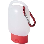 Gel para as mãos portátil com mosquetão e aroma cítrico 30ml cor vermelho