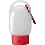 Gel para as mãos portátil com mosquetão e aroma cítrico 30ml cor vermelho terceira vista frontal