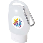 Gel para as mãos portátil com mosquetão e aroma cítrico 30ml cor branco