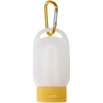 Gel para as mãos portátil com mosquetão e aroma cítrico 30ml cor amarelo segunda vista frontal