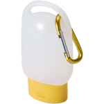 Gel para as mãos portátil com mosquetão e aroma cítrico 30ml cor amarelo