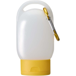 Gel para as mãos portátil com mosquetão e aroma cítrico 30ml cor amarelo terceira vista frontal