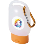 Gel para as mãos portátil com mosquetão e aroma cítrico 30ml cor cor-de-laranja