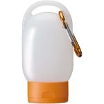 Gel para as mãos portátil com mosquetão e aroma cítrico 30ml cor cor-de-laranja terceira vista frontal