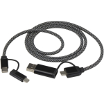 Cabo magnético 5 em 1 até 100cm com carregamento rápido 65W cor preto terceira vista