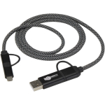 Cabo magnético 5 em 1 até 100cm com carregamento rápido 65W cor preto vista impressa logo 2