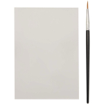 Caderno para colorir com paleta de aguarelas e pincel cor branco segunda vista frontal