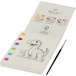 Caderno para colorir com paleta de aguarelas e pincel cor branco