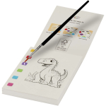 Caderno para colorir com paleta de aguarelas e pincel cor branco segunda vista