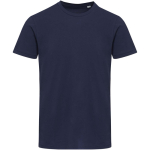 T-shirt unissexo manga curta com gola redonda algodão 200 g/m2 Elevate cor azul-marinho segunda vista frontal