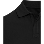 Polo de manga curta em algodão orgânico certificado 180 g/m2 Elevate cor preto vista detalhe 1