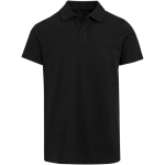 Polo de manga curta em algodão orgânico certificado 180 g/m2 Elevate cor preto segunda vista frontal