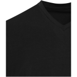 T-shirt manga curta e  gola em V de algodão orgânico 200 g/m2 Elevate cor preto vista detalhe 1