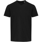 T-shirt manga curta e  gola em V de algodão orgânico 200 g/m2 Elevate cor preto segunda vista frontal