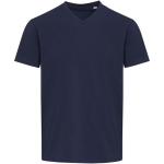 T-shirt manga curta e  gola em V de algodão orgânico 200 g/m2 Elevate cor azul-marinho segunda vista frontal