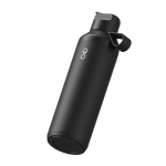 Garrafa em aço inoxidável reciclado com palhinha 710ml Ocean Bottle cor preto terceira vista
