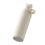 Garrafa em aço inoxidável reciclado com palhinha 710ml Ocean Bottle cor areia terceira vista