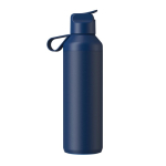 Garrafa em aço inoxidável reciclado com palhinha 710ml Ocean Bottle cor azul-marinho segunda vista traseira
