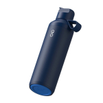 Garrafa em aço inoxidável reciclado com palhinha 710ml Ocean Bottle cor azul-marinho terceira vista