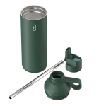 Garrafa em aço inoxidável reciclado com palhinha 710ml Ocean Bottle cor verde-escuro segunda vista