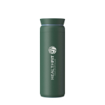 Copo térmico Ocean Bottle 590ml com tampa 360° à prova de fugas cor verde-escuro vista impressa logo 2